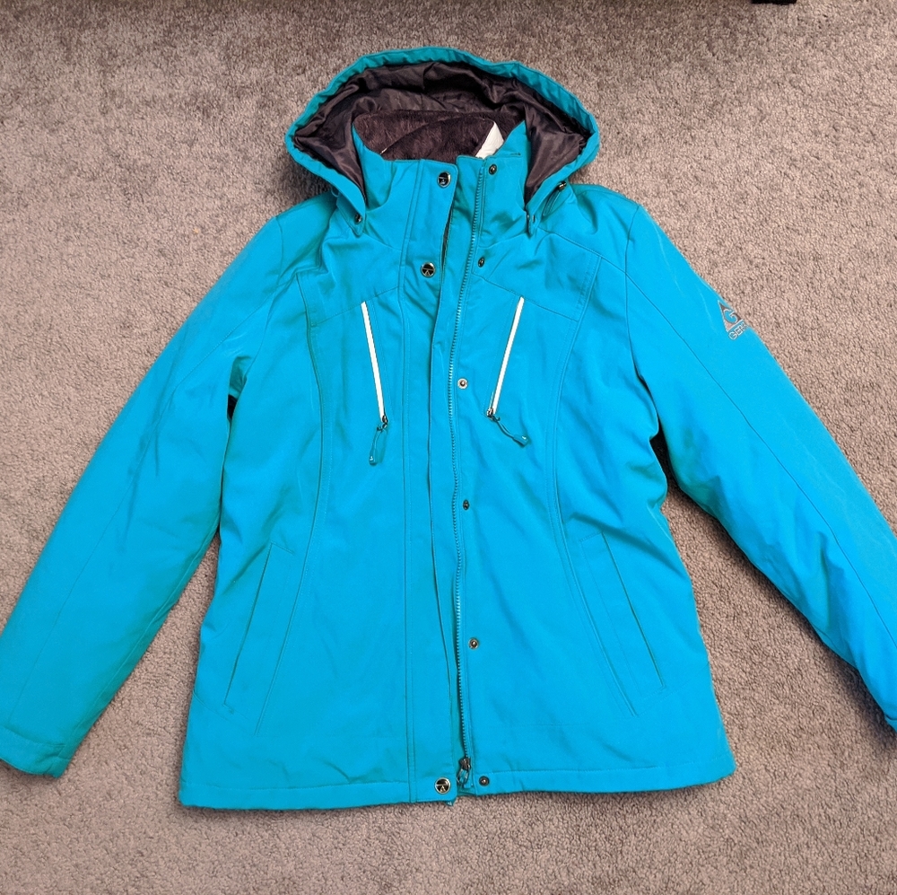 Teal ski jacket 3 in 1 size small